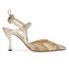 Fendi Metallic Lamé Pointed-Toe Sandals