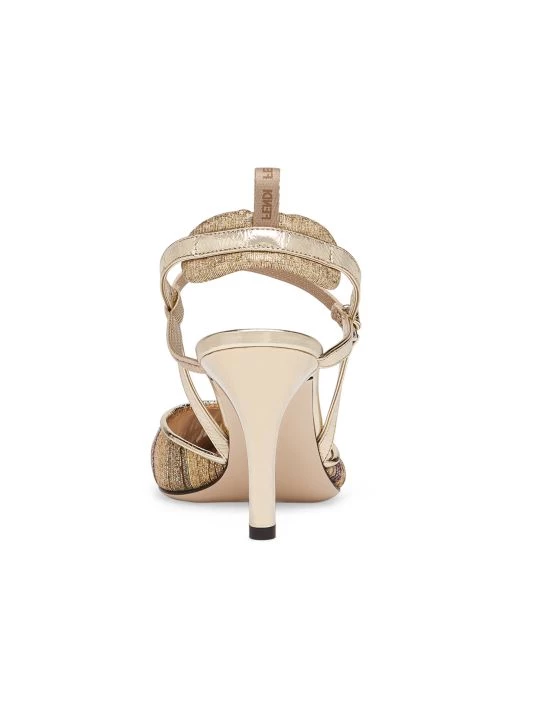 Fendi Metallic Lamé Pointed-Toe Sandals - Image 3