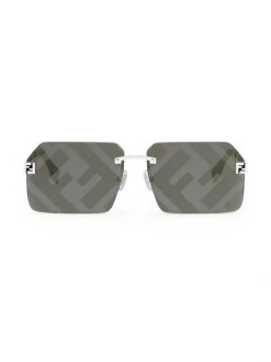 Fendi FF Logo Print 59MM Square Sunglasses For Men