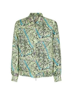 Fendi Giubbotto Silk Zip-Up Jacket For Men