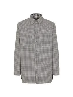 Fendi Giubbotto Houndstooth Reversible Shirt Jacket For Men