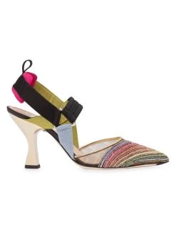 Fendi Colibri Beaded Slingback Pumps