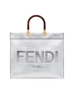Fendi Sunshine Metallic Leather Shopper