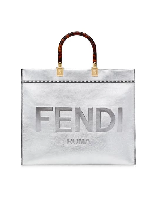 Fendi Sunshine Metallic Leather Shopper
