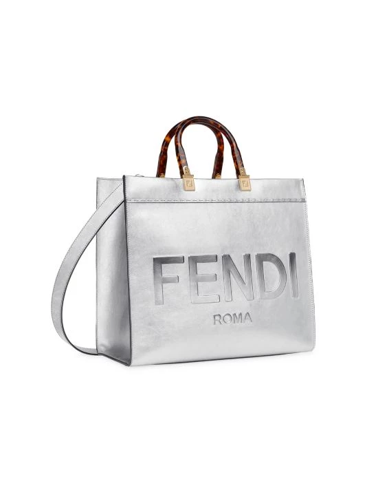 Fendi Sunshine Metallic Leather Shopper - Image 2
