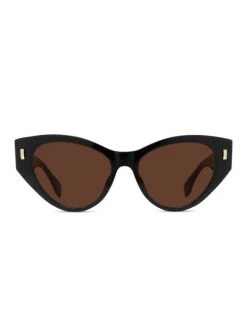 Fendi First 55MM Cat Eye Sunglasses Black Brown