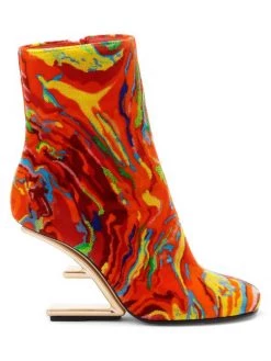 Fendi First Printed Wedge Booties