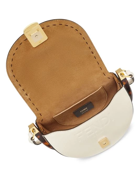 Fendi Moonlight Leather Saddle Bag Clementine - Image 2