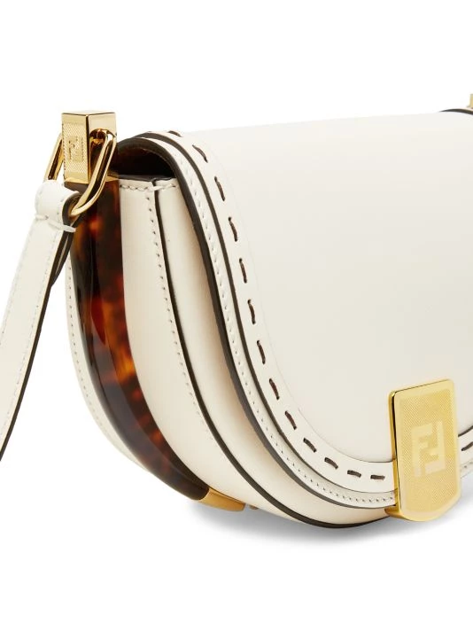 Fendi Moonlight Leather Saddle Bag Clementine - Image 5