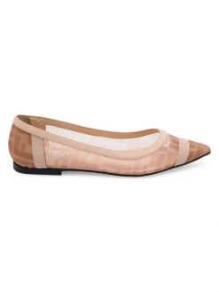 Fendi Leather-Trimmed Mesh Flats Multi