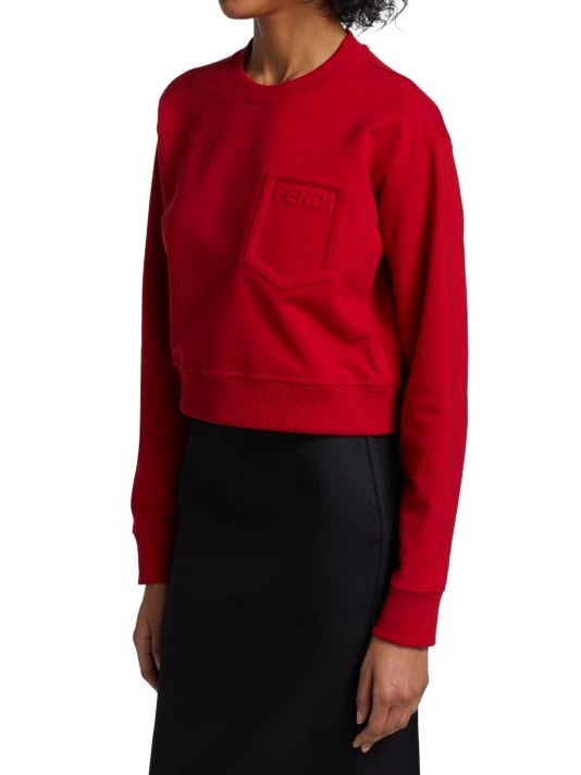 Fendi Tonal Pocket Knit Jersey Sweater - Image 4