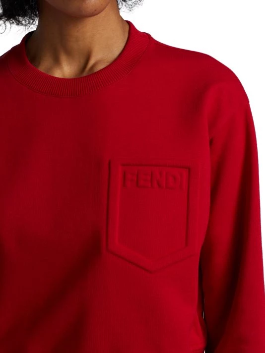 Fendi Tonal Pocket Knit Jersey Sweater - Image 6