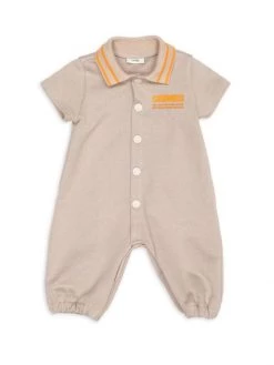 Fendi Baby's Contrast-Trim Logo Jumpsuit For Kids