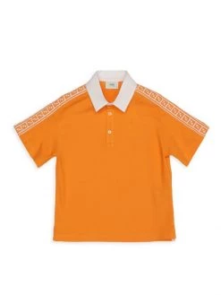 Fendi Little Boy's & Boy's Logo Sleeve Polo Shirt For Kids