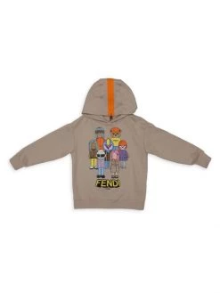 Fendi Kid's Character Logo Hooded Sweatshirt For Kids
