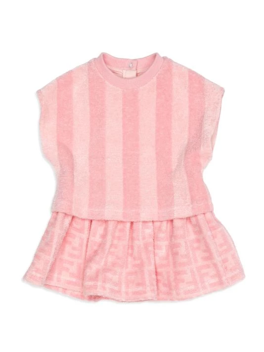 Fendi Baby Girl's Striped Logo Dropwaist Dress For Kids
