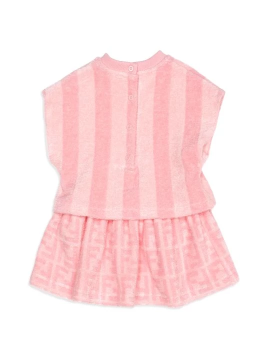 Fendi Baby Girl's Striped Logo Dropwaist Dress For Kids - Image 2