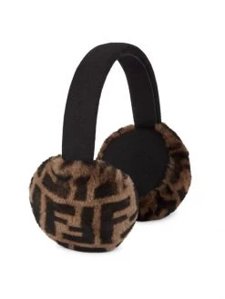 Fendi Kid's FF Logo Fur Earmuffs For Kids