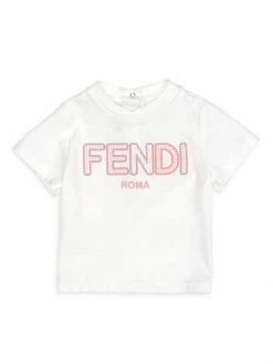 Fendi Baby Girl's Multi-Pattern Logo T-Shirt For Kids