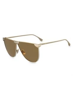 Fendi 69MM Metal Shield Sunglasses For Men