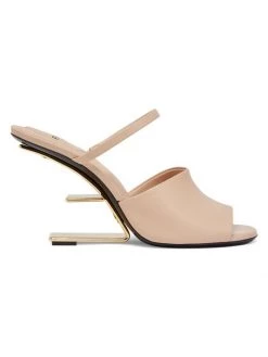 Fendi First Leather High-Heel Sandals Poudre