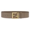 Fendi Wide Logo-Buckle Leather Belt