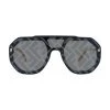 Fendi Logo Pilot Mask Sunglasses Ivory Smoke Mirror