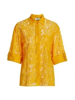 Fendi Sheer Logo Blouse