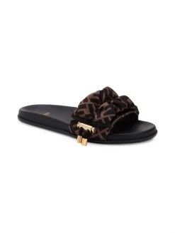 Fendi Logo Slide Sandals