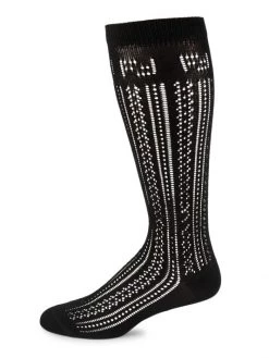Fendi Macrame Knit Logo Socks For Men
