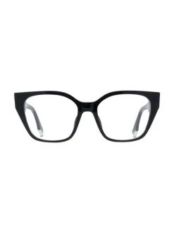 Fendi 52MM Rectangular Eyeglasses Dark Havana