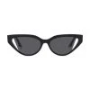 Fendi 52MM Cat Eye Sunglasses Shiny Black Smoke