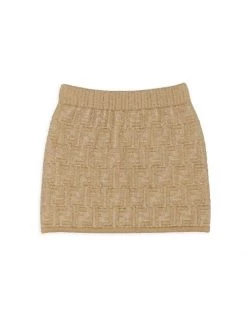 Fendi Girl's Allover Metallic FF Skirt For Kids