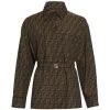 Fendi Belted Monogrammed Canvas Jacket