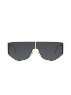 Fendi Temple Logo 68MM Geometric Sunglasses For Men