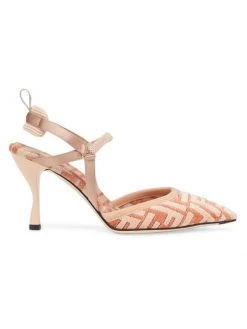 Fendi Colibri FF Slingback Pumps Red