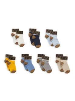 Fendi Little Boy's & Boy's 7-Pack Crew Socks Set For Kids