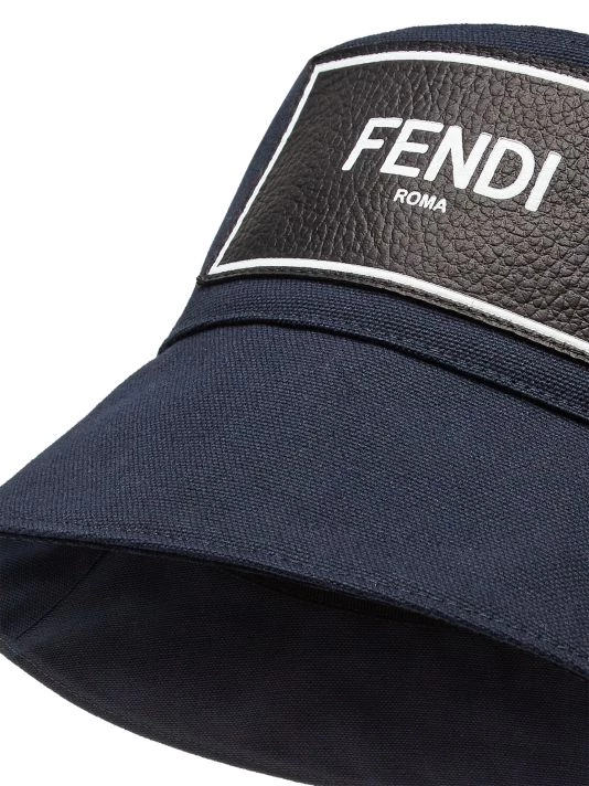 Fendi Canvas Logo Bucket Hat For Men Blue - Image 2