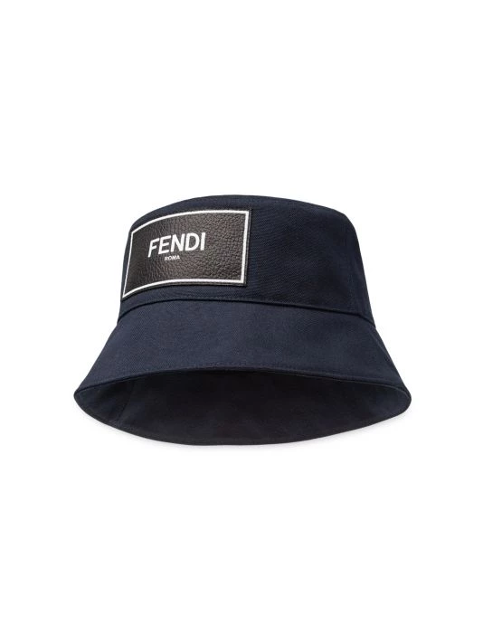 Fendi Canvas Logo Bucket Hat For Men Blue - Image 3