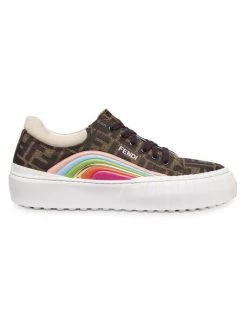Fendi FF Monogram Coated Canvas Low-Top Sneakers Multi
