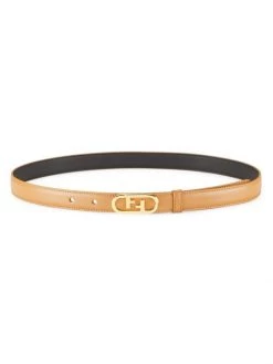 Fendi O'Lock Leather Belt Light Rose