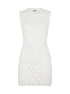 Fendi Monogram Mesh Bodycon Mini Dress