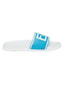 Fendi Sandalo Logo Pool Slides For Men Blue Nero