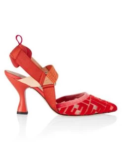 Fendi Colibri Mesh Slingback Pumps