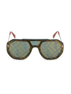 Fendi Logo-Printed Shield Sunglasses For Men