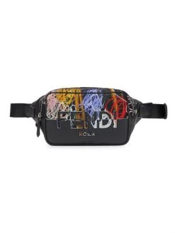 Fendi Logo Print Leather Belt Bag For Men