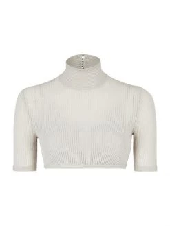 Fendi Cropped Rib-Knit Top