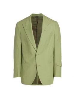 Fendi Giacca Two-Button Linen Blazer For Men