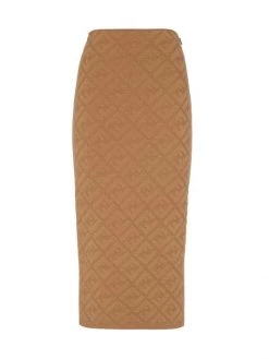 Fendi Stitch Logo Midi-Skirt