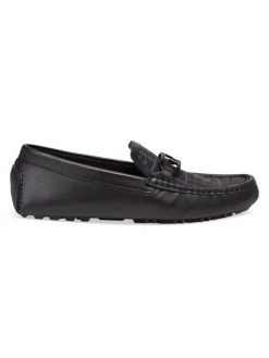 Fendi O-Lock Leather Driver Loafers For Men